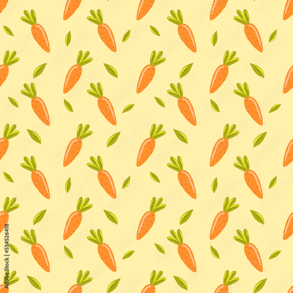Seamless pattern of an orange carrots on a biege background Seamless pattern of an orange carrots on a biege background