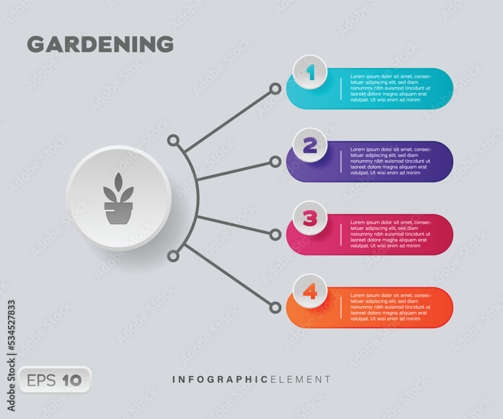 Naklejka premium Gardening Infographic Element