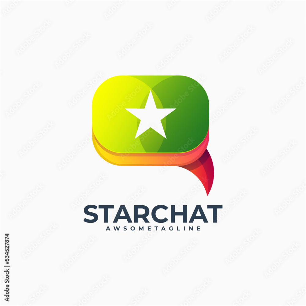 star chat colorful logo graphic star chat colorful logo graphic