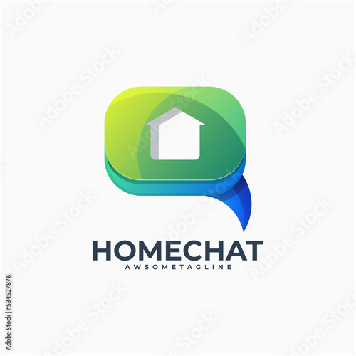 home chat colorful logo graphic