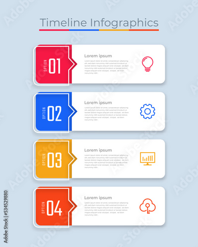 Timeline Infographics Design Marketing Icons. Usable for Workflow Layout, Diagram, Annual Report, Web Design. Business Data Visualization with steps or Processes