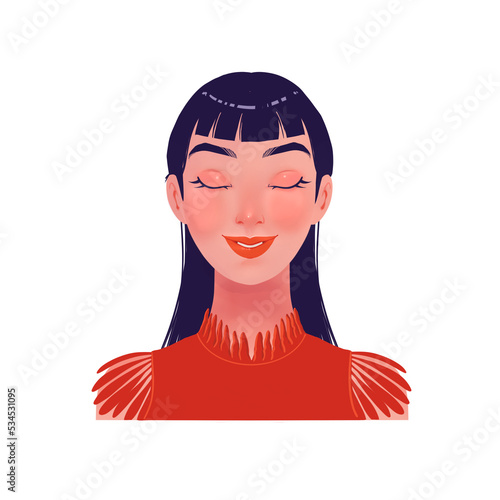 Illustration of an elegant Asian woman  (ID: 534531095)