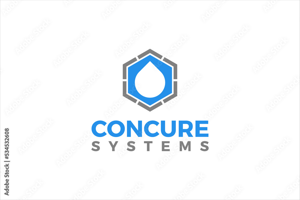 Concrete slump test system logo design water waterproof layer raindrop icon Concrete slump test system logo design water waterproof layer raindrop icon