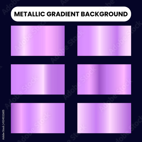 Collection of purple metallic gradient background