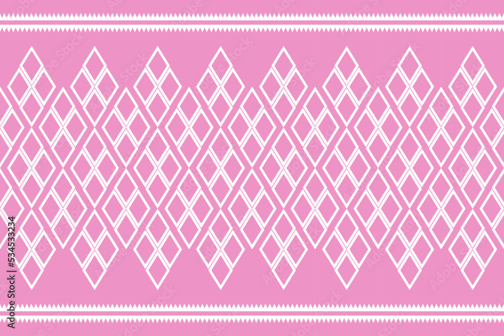 Ikat pattern . Geometric chevron abstract illustration, wallpaper. Tribal ethnic vector texture. Aztec style. Folk embroidery. Indian, Scandinavian, African rug.design for carpet,sarong.pink Ikat pattern . Geometric chevron abstract illustration, wallpaper. Tribal ethnic vector texture. Aztec style. Folk embroidery. Indian, Scandinavian, African rug.design for carpet,sarong.pink