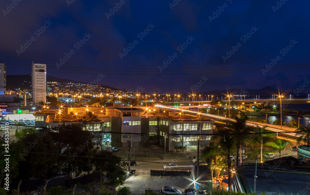 night view of the city of the cityof Florianopolis, Santa Catarina, Brazil