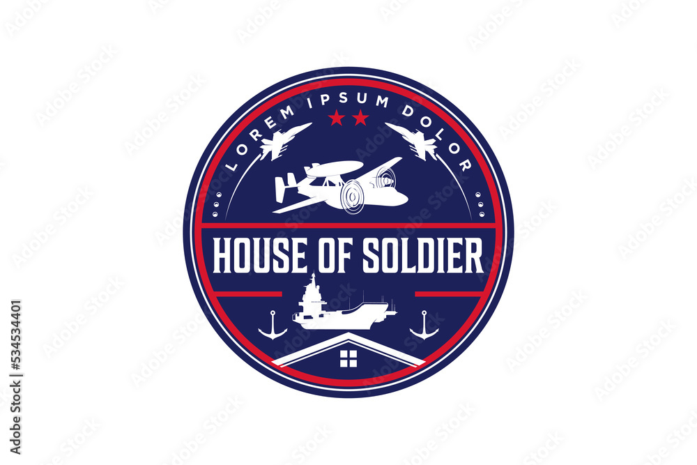 Aircraft carrier logo design military army maritime emblem badge icon symbol