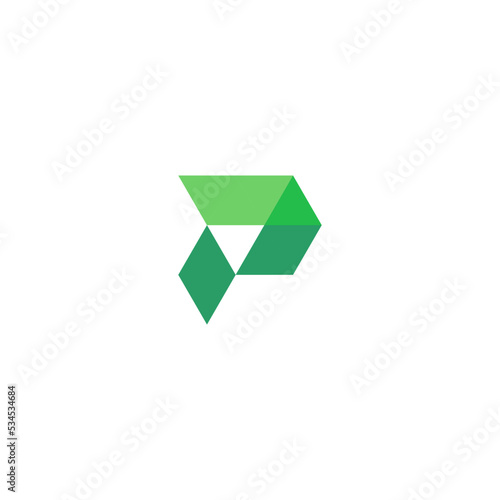 Free Download P Letter with Triangle Shape Logo Design Vector - GFXLoad