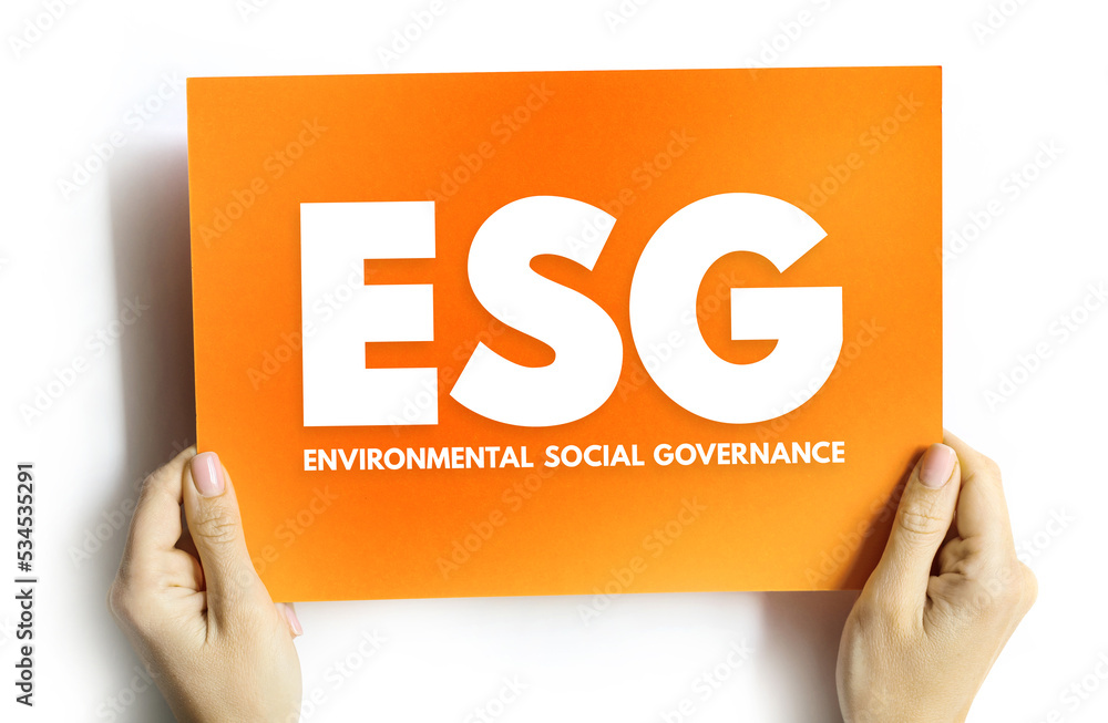 ESG - Environmental Social Governance acronym - evaluation of a firm’s collective consciousness for social and environmental factors, concept background ESG - Environmental Social Governance acronym - evaluation of a firm’s collective consciousness for social and environmental factors, concept background