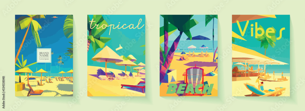 Summer beach banner and posters background at beach club Summer beach banner and posters background at beach club