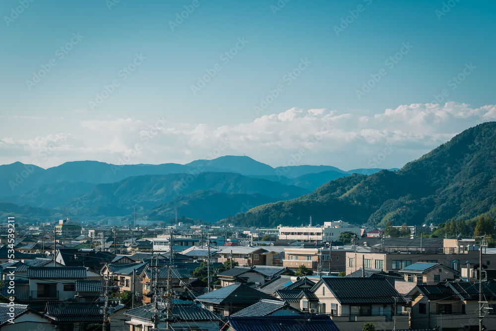 A view of my hometown in Japan from the top of a mountain