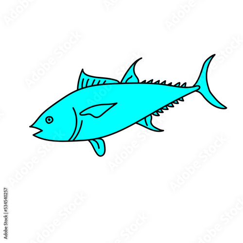 blue tuna fish icon