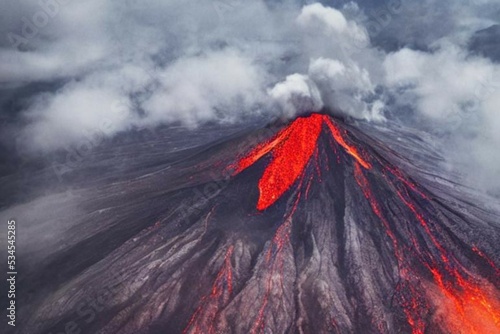 erupting volcano
