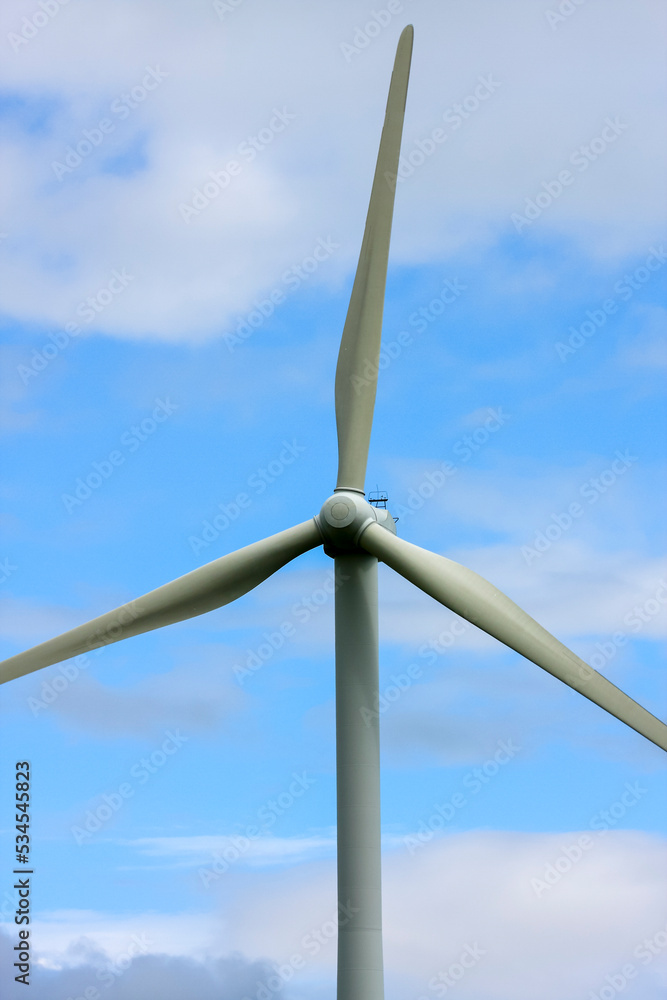 Close up view of a wind turbine electricity generator Close up view of a wind turbine electricity generator