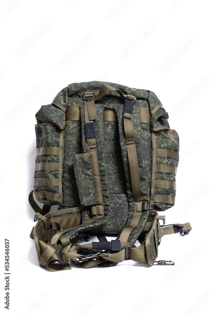 Military backpack on a white background Military backpack on a white background