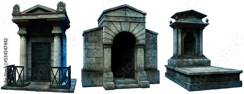 Tableau sur toile Crypts and gravestone	3D illustrations