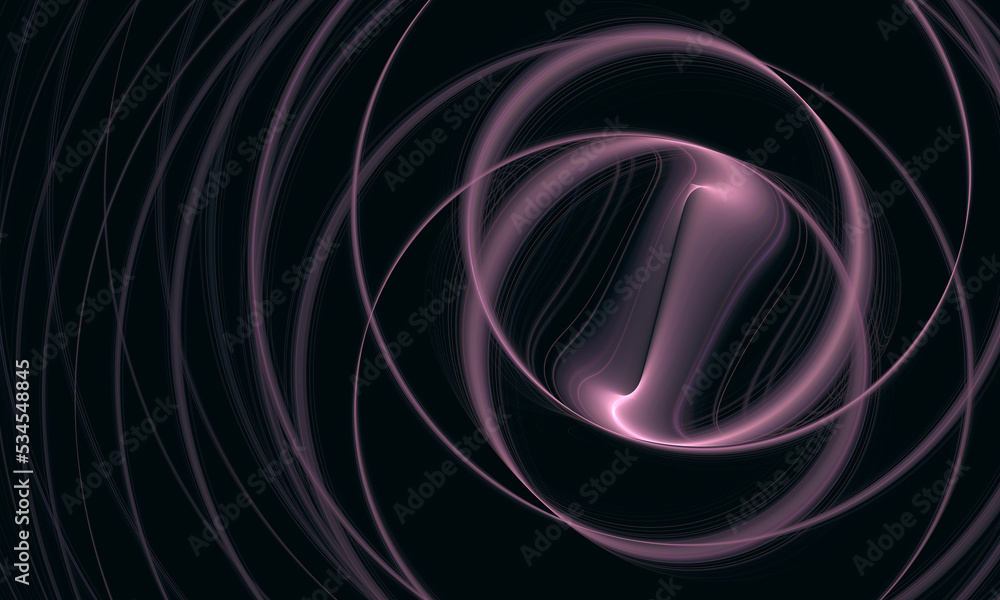 Abstract 3d artwork illustrating screwing purple spiral with loops in ...