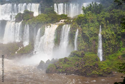 Iguazu Falls dramatic landscape  view from Argentina side  South America