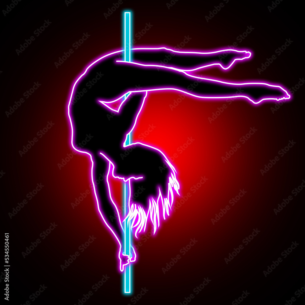 Obraz premium Pole dance dancer illustration suitable as logo for dance schools industry