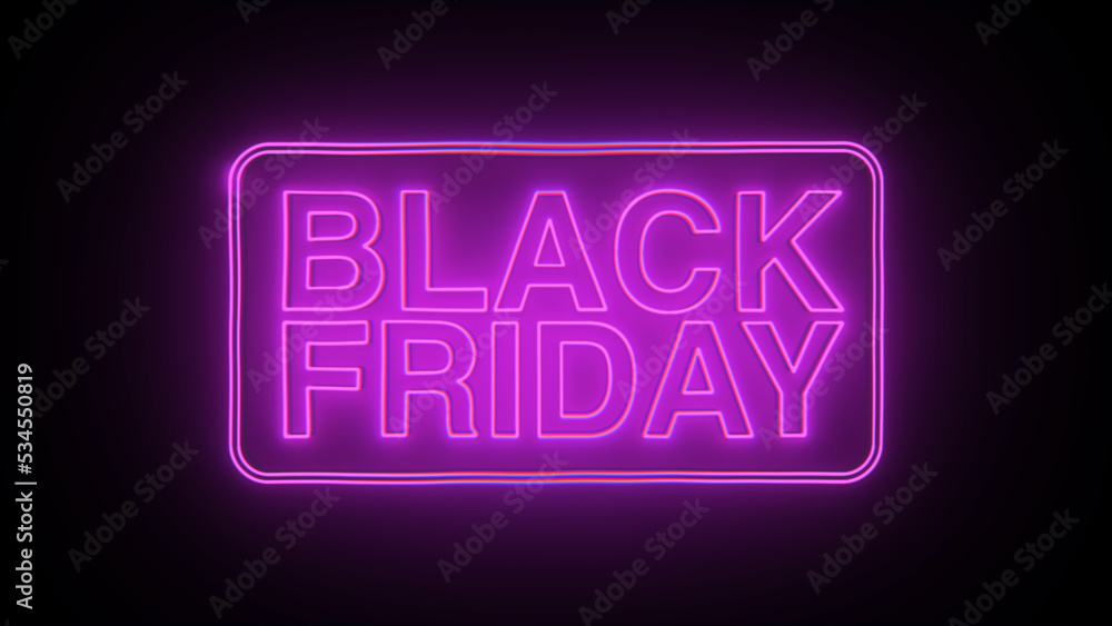 Pink Black Friday Neon letters with border Pink Black Friday Neon letters with border