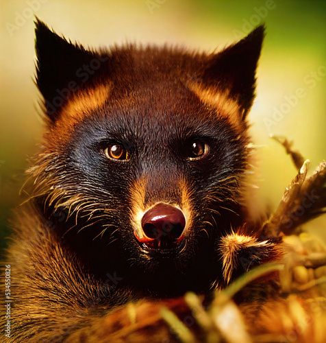 Illustration of a wolverine, glutton, carcajou, or quickhatch