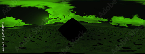 Illustration of an alien world and architecture