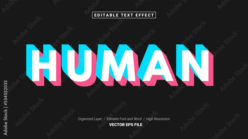 Editable Human Font Design. Alphabet Typography Template Text Effect. Lettering Vector Illustration for Product Brand and Business Logo.
