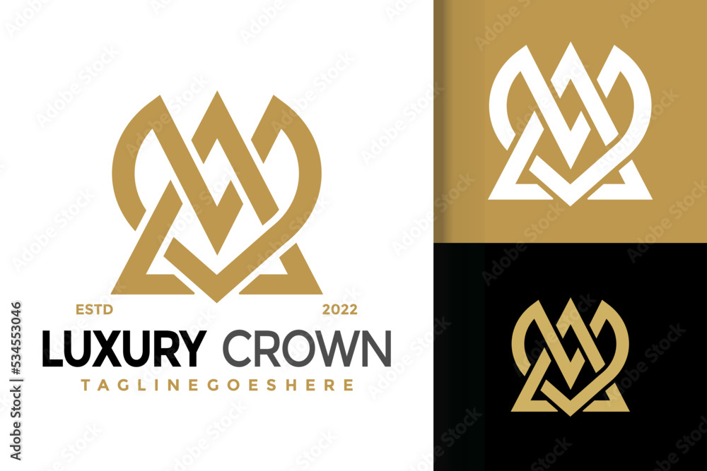 M Letter Luxury Crown Logo Design, brand identity logos vector, modern ...