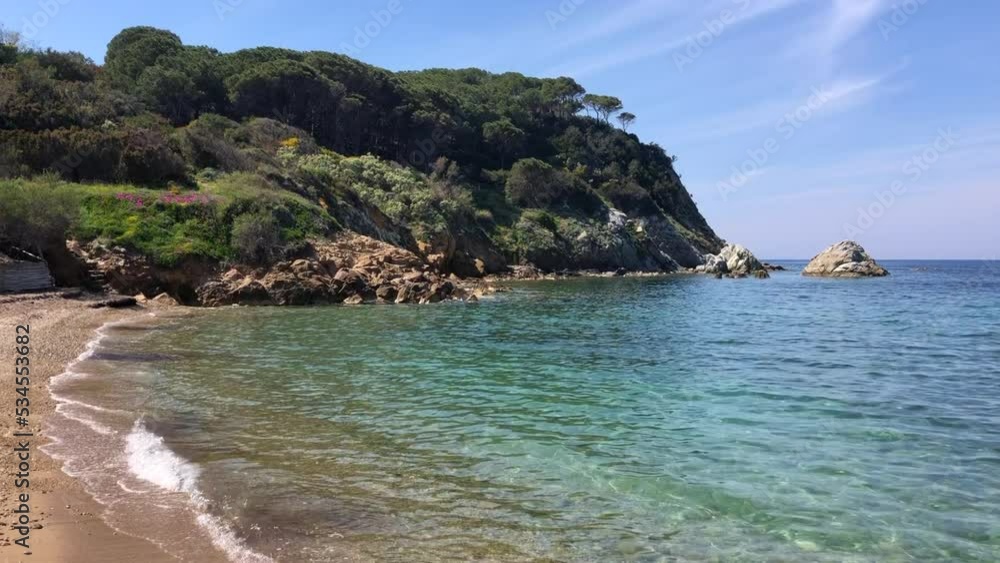 Beautiful panoramic view of Elba island coastline, view of beach and emerald bay, Tuscany, Italy Beautiful panoramic view of Elba island coastline, view of beach and emerald bay, Tuscany, Italy