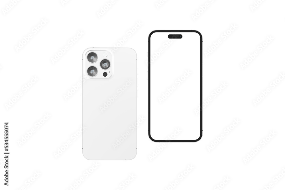 Realistic blank phone illustration. UI UX app presentation. 3D Render.
