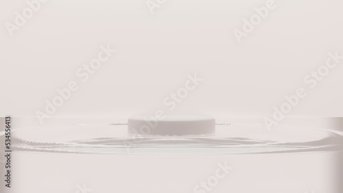 Product display - 1 item, white stand, milky white liquid