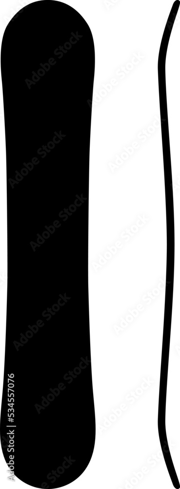 Snowboard board, Snowboarding winter sport equipment realistic silhouette