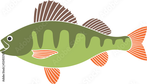 Perch logo. Isolated perch on white background