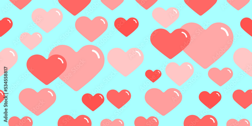 Seamless heart hand drawn pattern in vector illustration. cute simple design for scrapbooking wallpaper textile craft paper