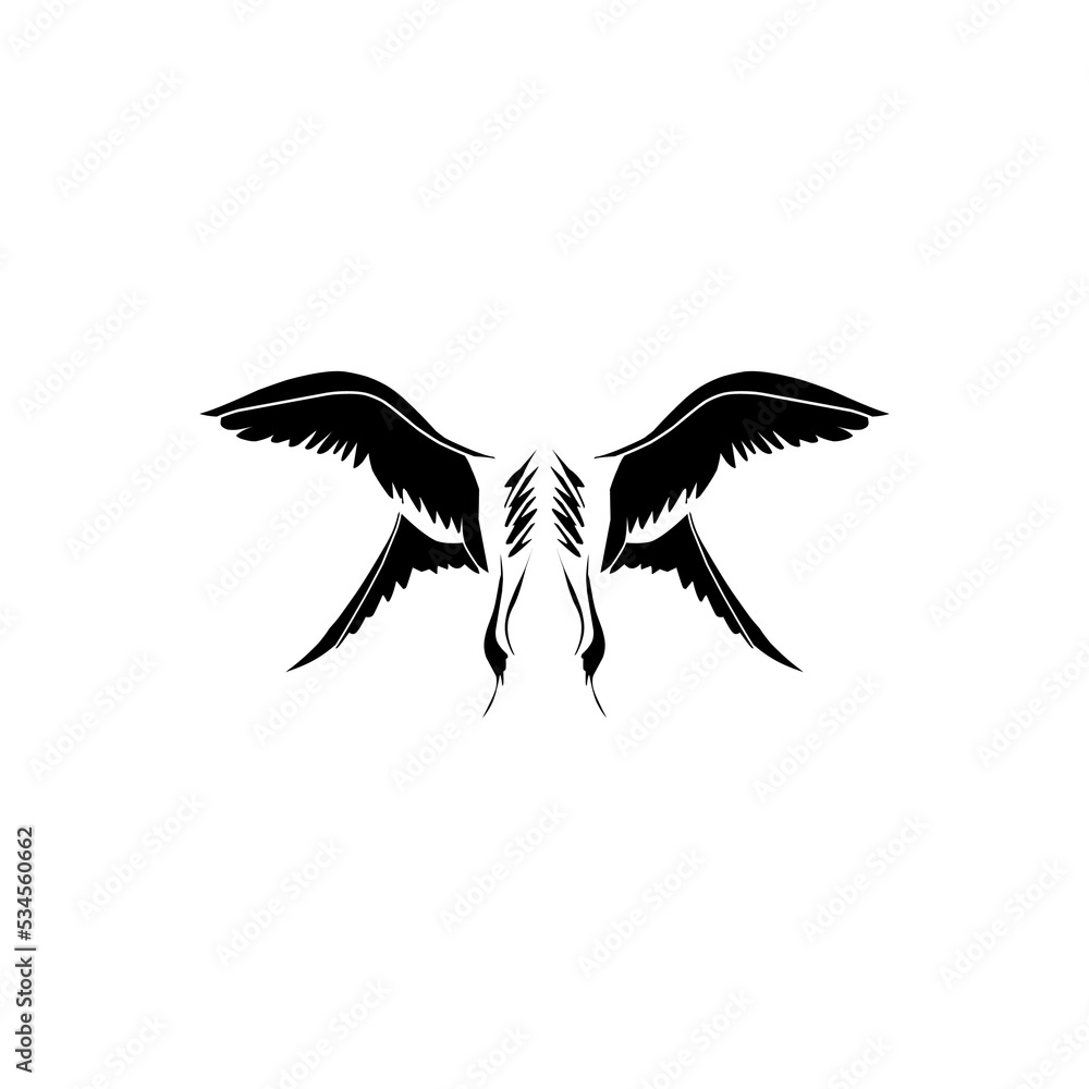 Vector realistic angel wings isolated on white background Vector realistic angel wings isolated on white background