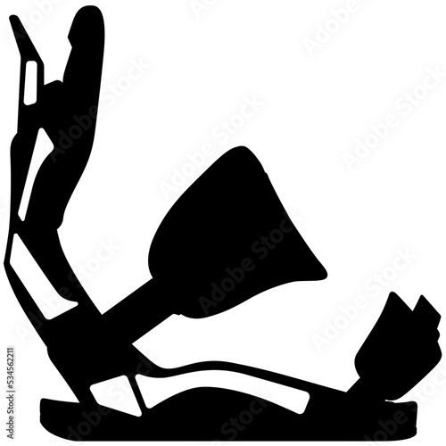 Snowboard bindings, Snowboarding equipment realistic silhouette