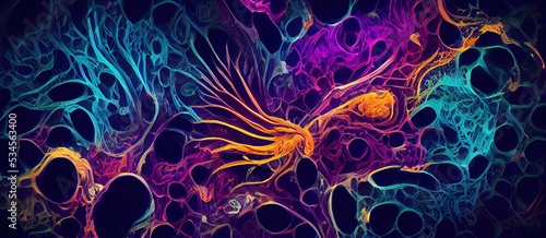 Microbiological. Microworld. illustration. Pastel. wallpaper. abstract.  photo