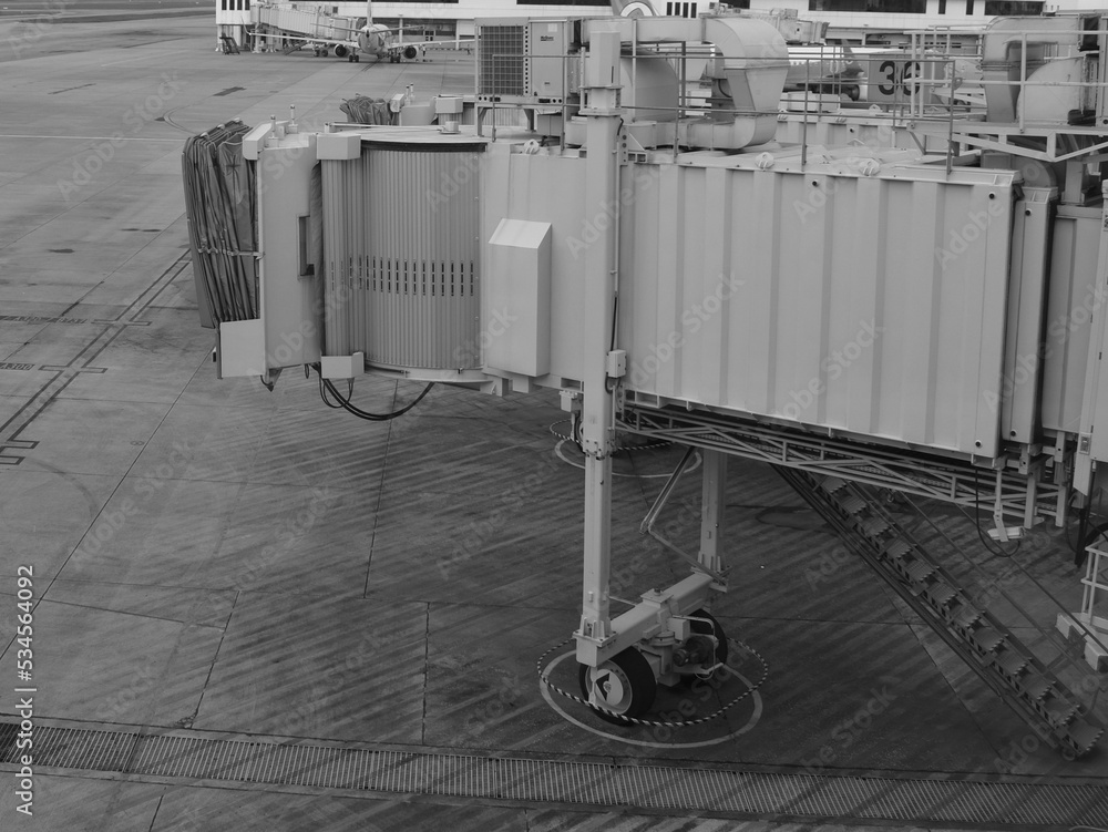 aircraft bridge from an airport terminal gate Stock Photo Adobe Stock