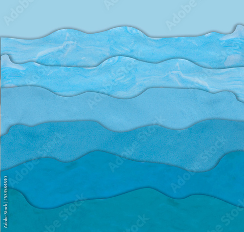 Fototapeta Naklejka Na Ścianę i Meble -  blue sea wave background made from plasticine