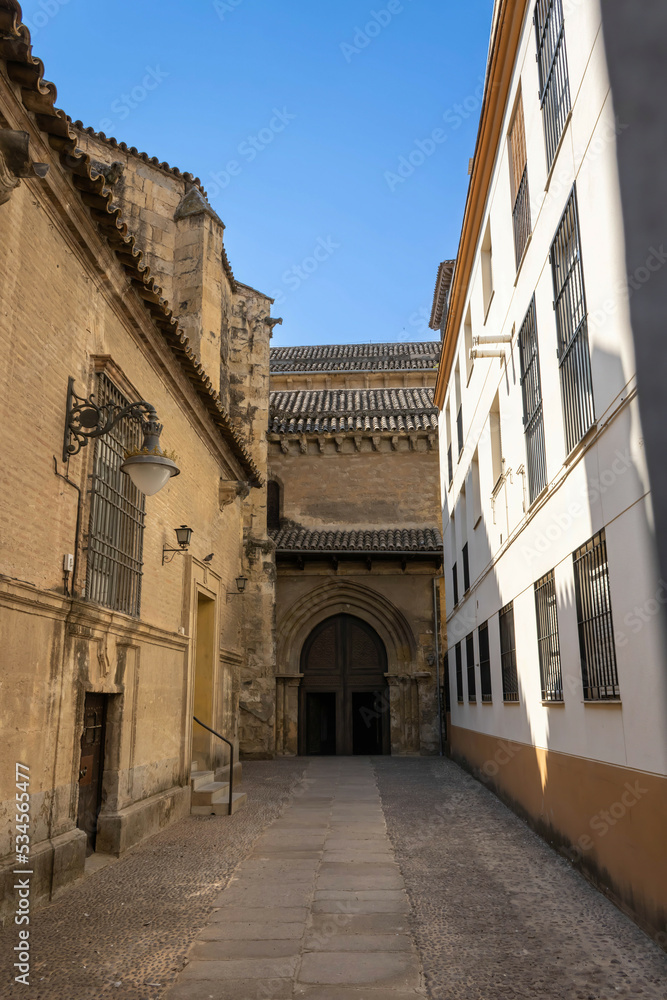 A northern entrance to the Church of Saint Paul (Spanish: Iglesia de San Pablo), Cordoba, Spain