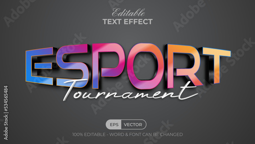 3D text effect esport tournament style. Editable text effect.