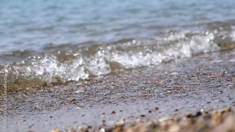 Aerial view over a clear beach and sea Aerial view over a clear beach and sea