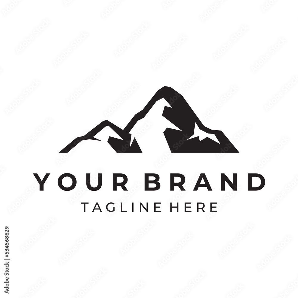 Logo design of mountains or mountains silhouettes. Logos for climbers, photographers, businesses. Logo design of mountains or mountains silhouettes. Logos for climbers, photographers, businesses.