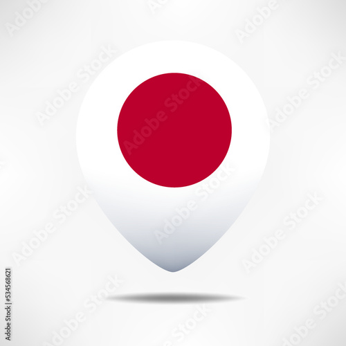 Free Download Japan map pointers flag with shadow. Pin flag - GFXLoad