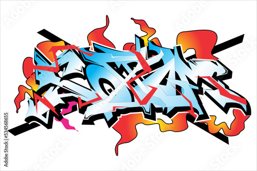 Cool graffiti vector design with elegant color and red like smoke effect