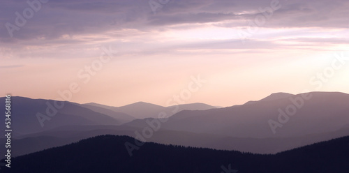 scenic nature scenery  awesome sunset landscape  beautiful morning background in the mountains  Carpathian mountains  Ukraine  Europe