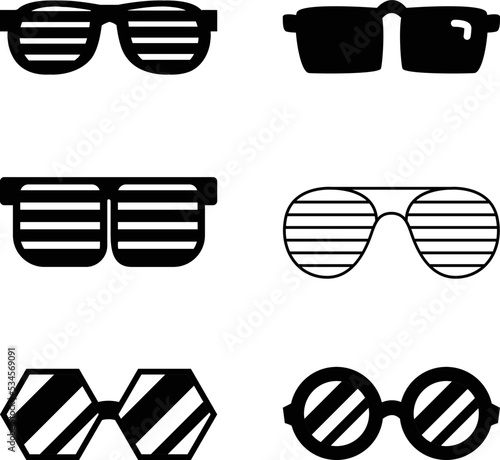 set of glasses