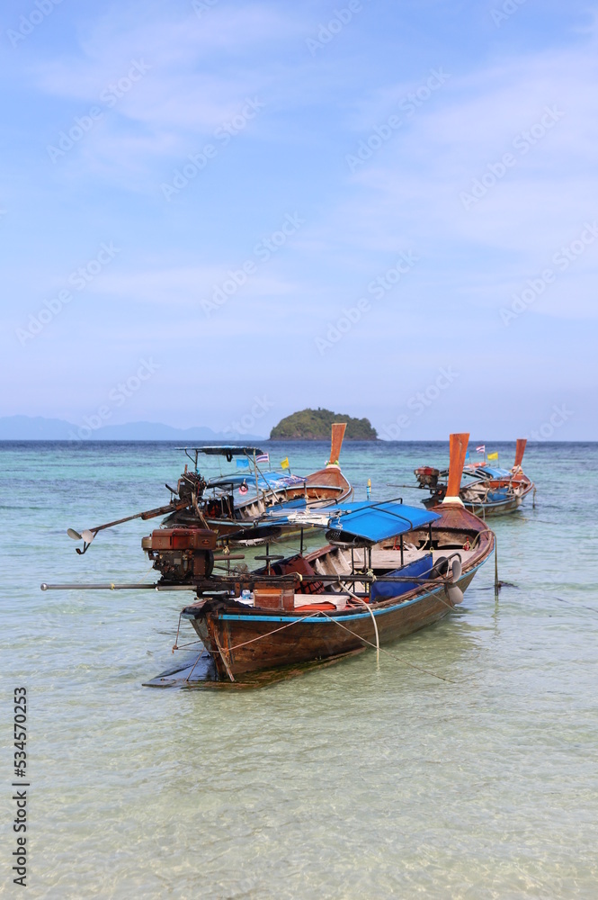 fishing boats in Thailand , sea