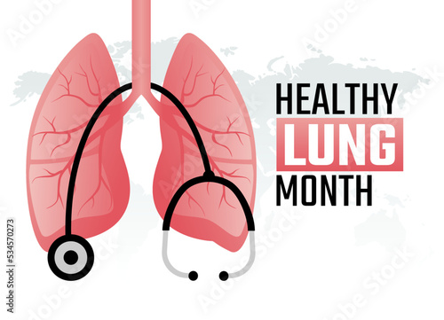 vector graphic of healthy lung month good for healthy lung month celebration. flat design. flyer design.flat illustration.