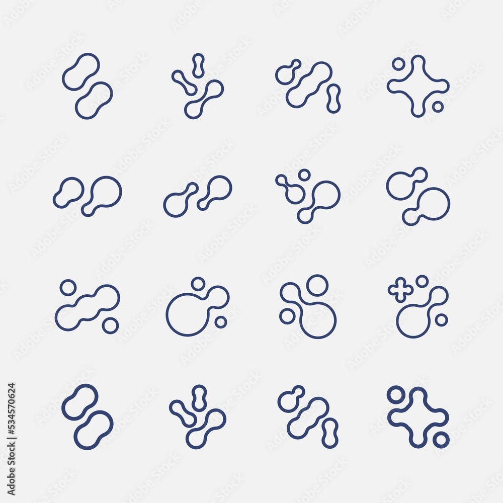 Prebiotic, microbe, lactobacillus linear icon Prebiotic, microbe, lactobacillus linear icon